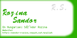 rozina sandor business card